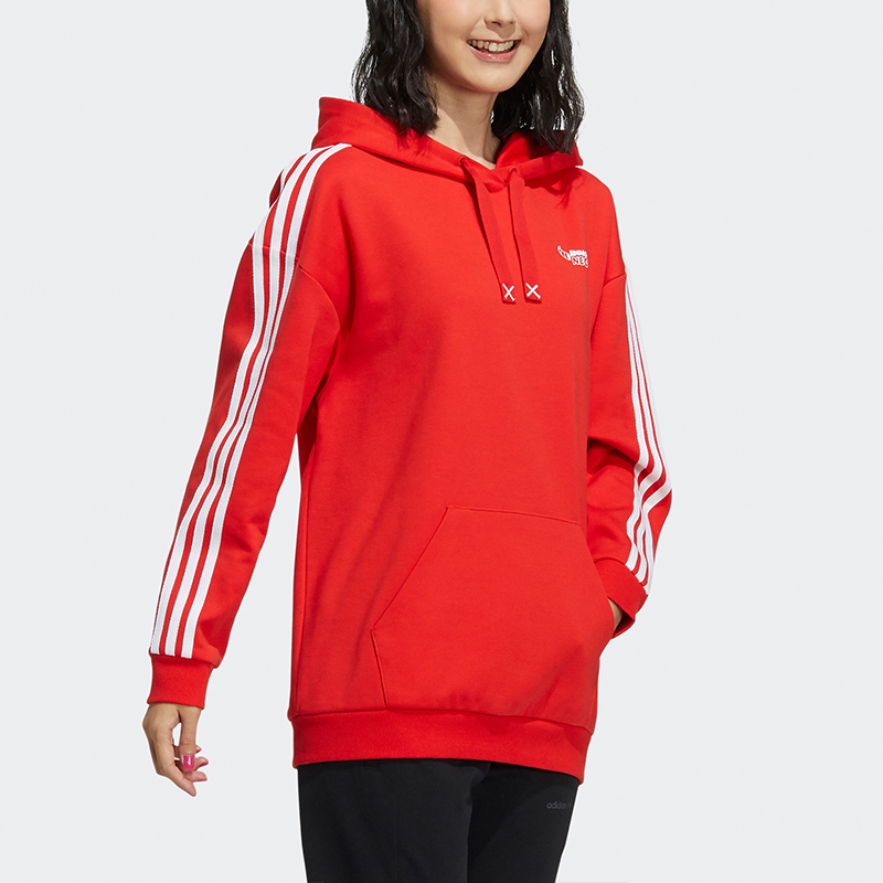 Женское худи adidas neo W Artist Sweat (красное) — фото 4