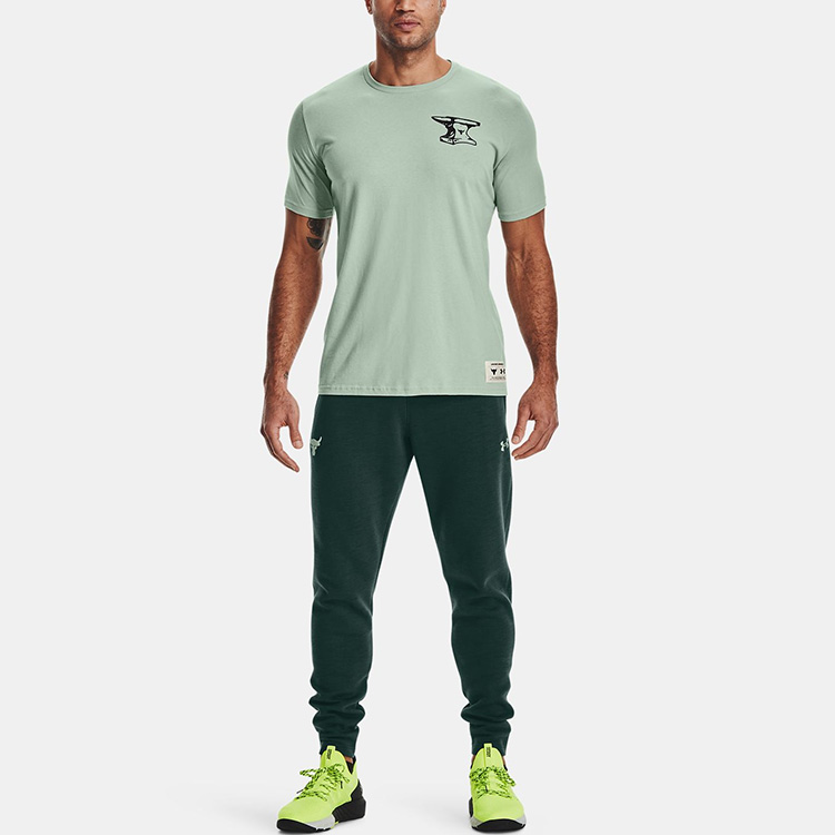 Мужская футболка Under Armour Project Rock T (светло-зеленая) — фото 3