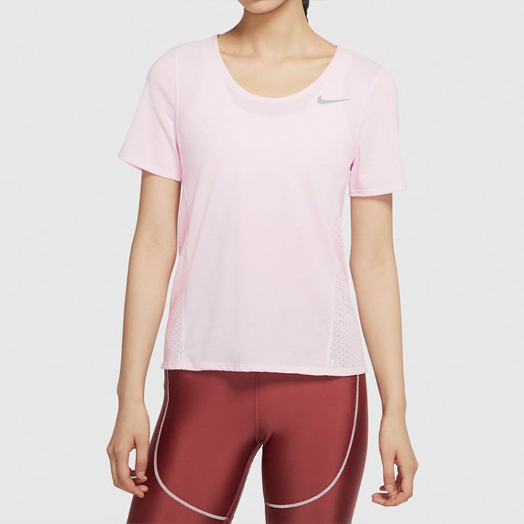 Nike Set in Sleeve Running T Shirt Women’s Foam Pink