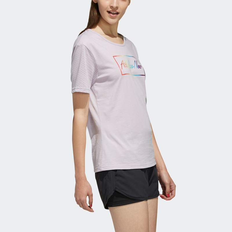 Женская футболка adidas neo T (светло-фиолетовая) — фото 5