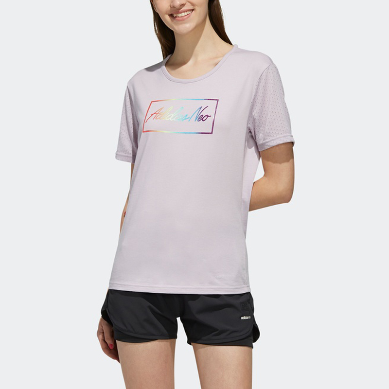 Женская футболка adidas neo T (светло-фиолетовая) — фото 2