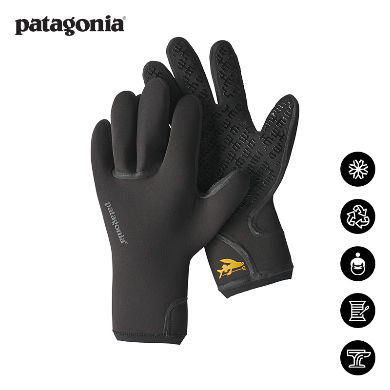 Patagonia Yule Water Ski Gloves Unisex Black