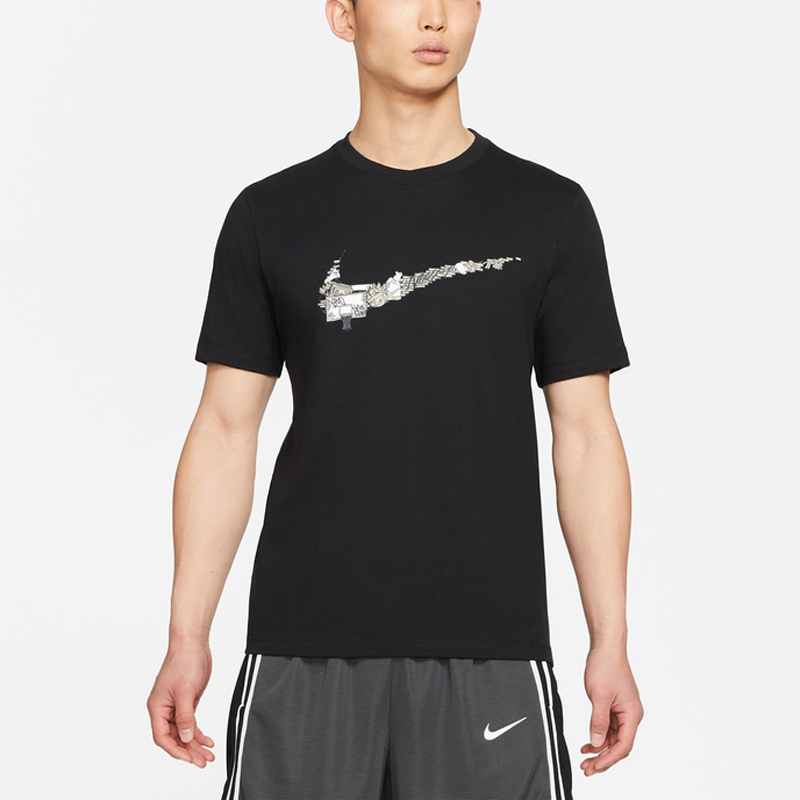 Мужская футболка Nike Basketball (черная) — фото 4