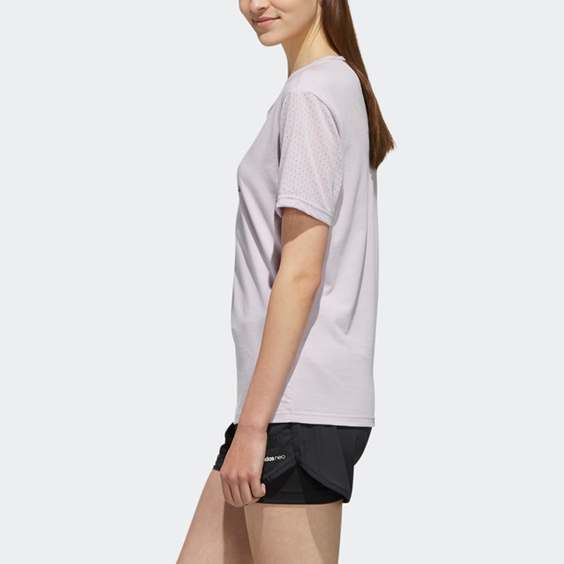 Женская футболка adidas neo T (светло-фиолетовая) — фото 4