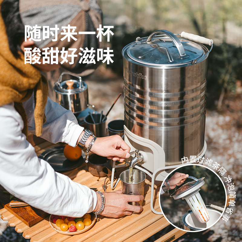 NATUREHIKE Outdoor Water Equipment Bucket 10L Camping Stainless Steel