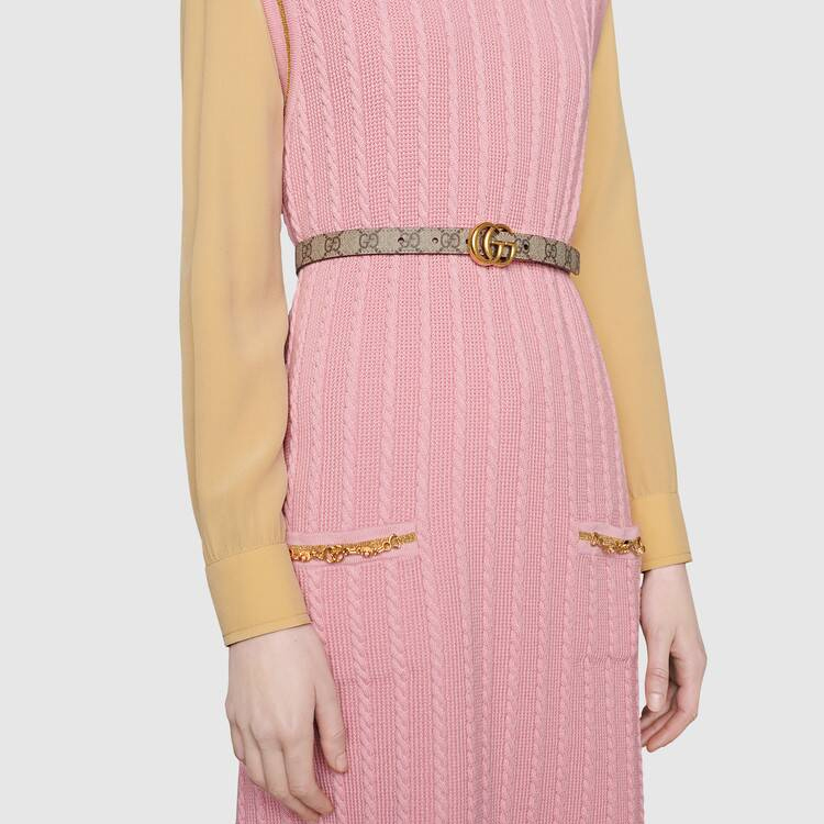 Ремень Gucci GG Marmont G 2cm (коричневый) — фото 6