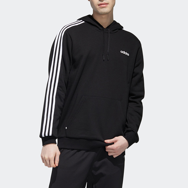 Мужское худи adidas neo M ESNTL 3S HDY (черное) — фото 3