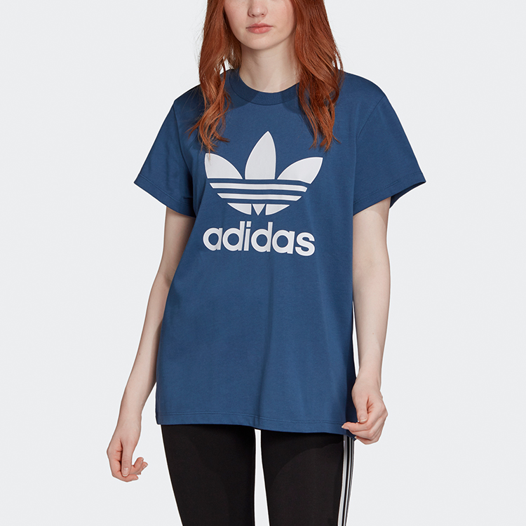 Женская футболка adidas originals Boyfriend Tee (темно-синяя) — фото 3