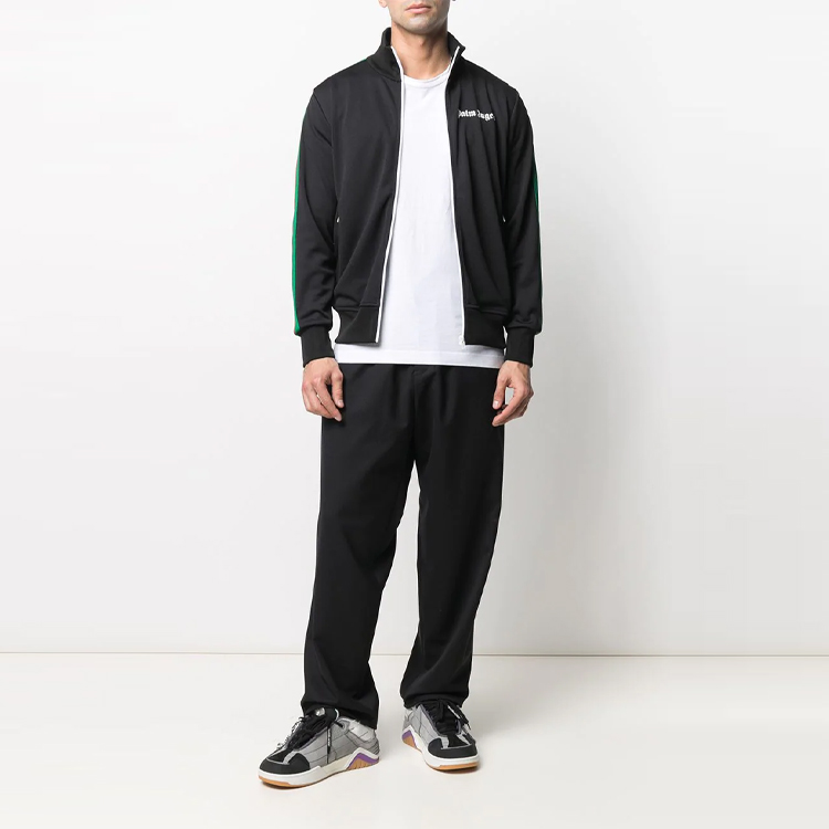 Мужская куртка PALM Angels SS21 Logo Track Jacket (черная) — фото 2
