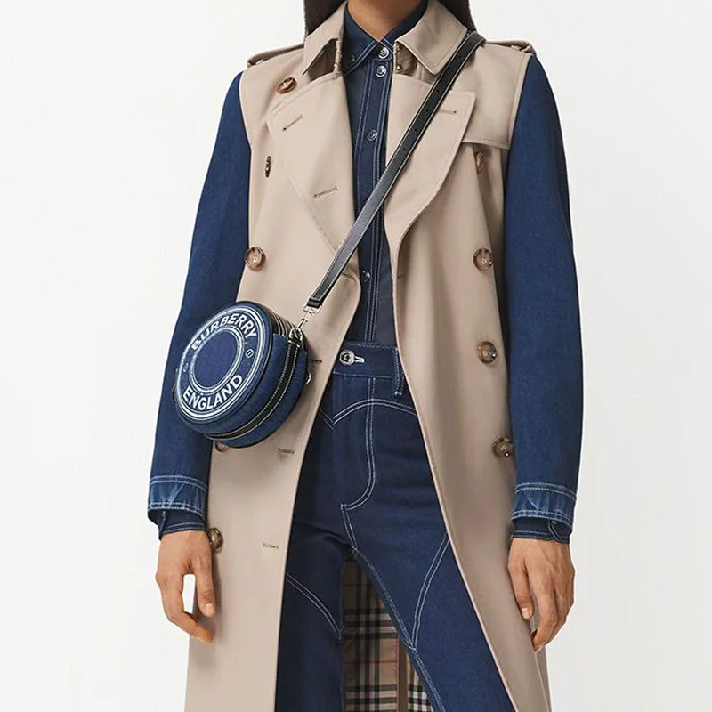Женская сумка Burberry Louise- logo (синяя) — фото 9