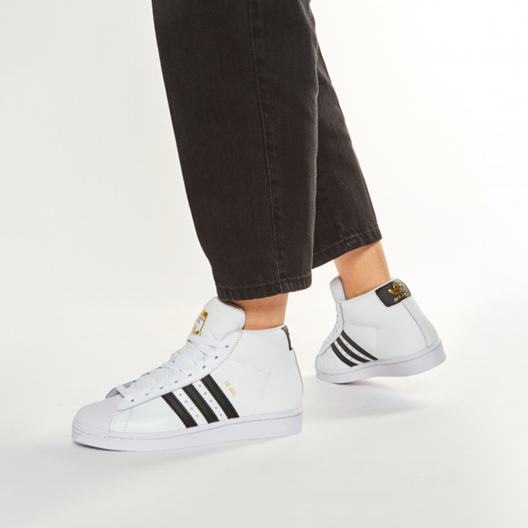 Кеды adidas originals Pro Model J (бело-черные) — фото 8