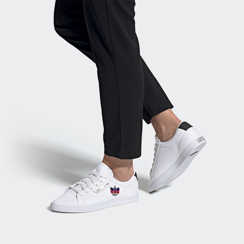 Женские кеды adidas originals Sleek (бело-цветные) — фото 7