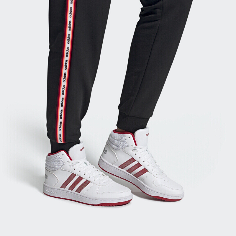 Женские кроссовки adidas neo Hoops 2.0 Mid (молочный) — фото 7