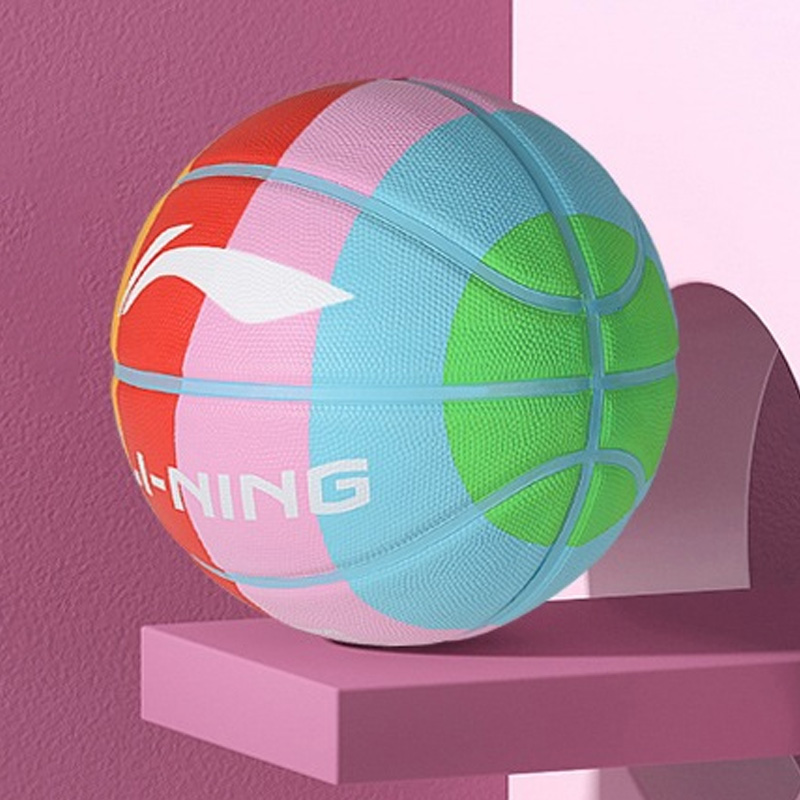 Li Ning Rubber Basketball Foam Rainbow Size 7 Ball Training Unisex
