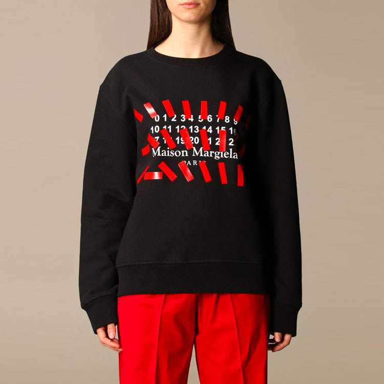 Женское худи Maison Margiela SS21 Logo (черное) — фото 3