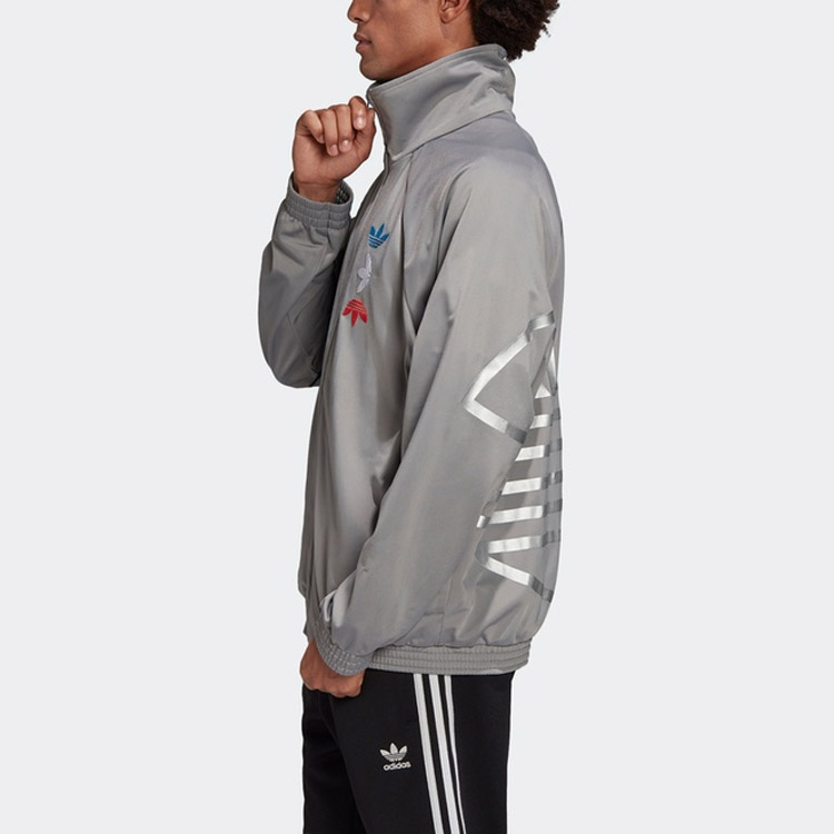 Мужские куртка adidas originals триколор (серая) — фото 5
