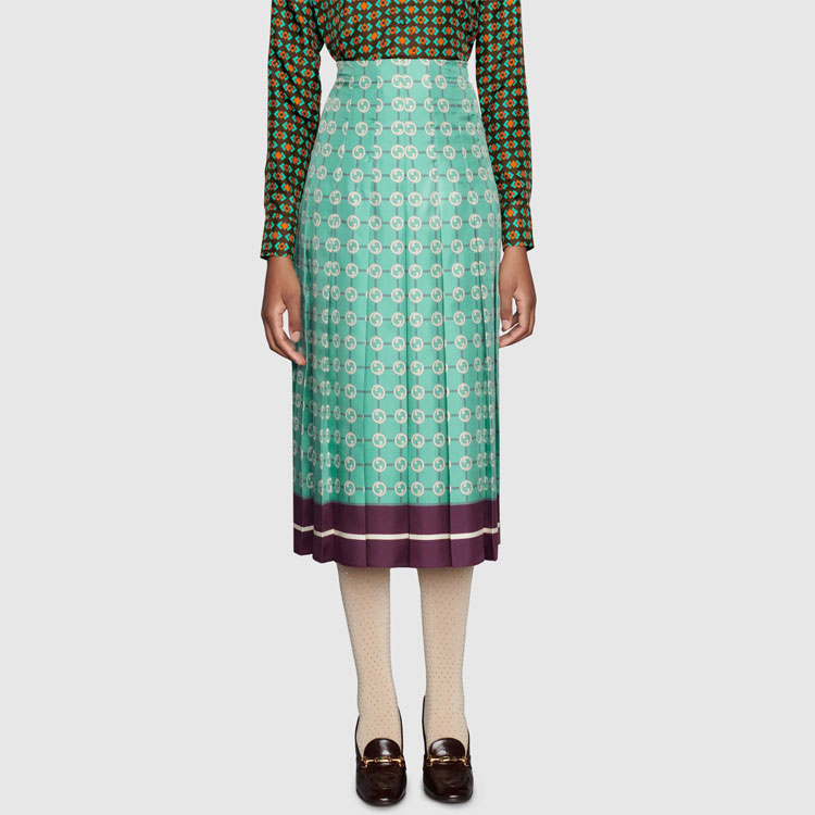 Юбка Gucci Silk (синяя) — фото 2
