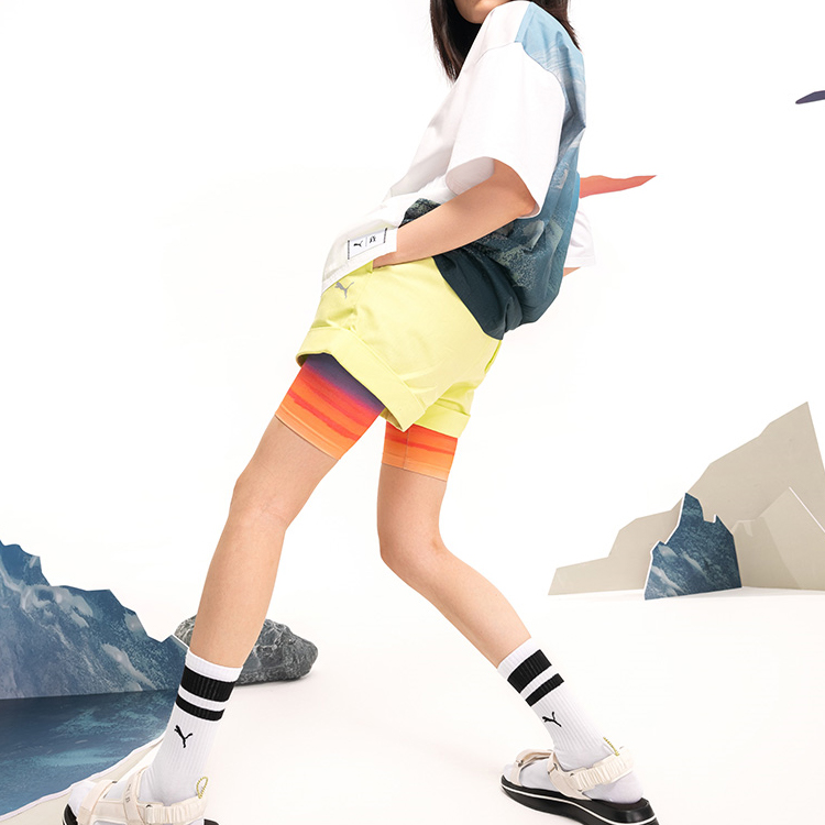 Женские шорты PUMA Logo (желтые) — фото 3