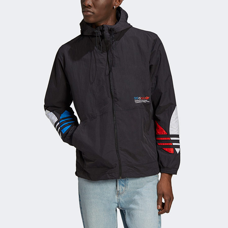 Мужская куртка adidas Tricol Windbreaker (черная) — фото 2