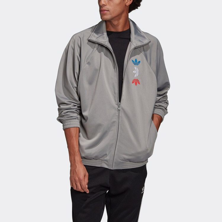 Мужские куртка adidas originals триколор (серая) — фото 3