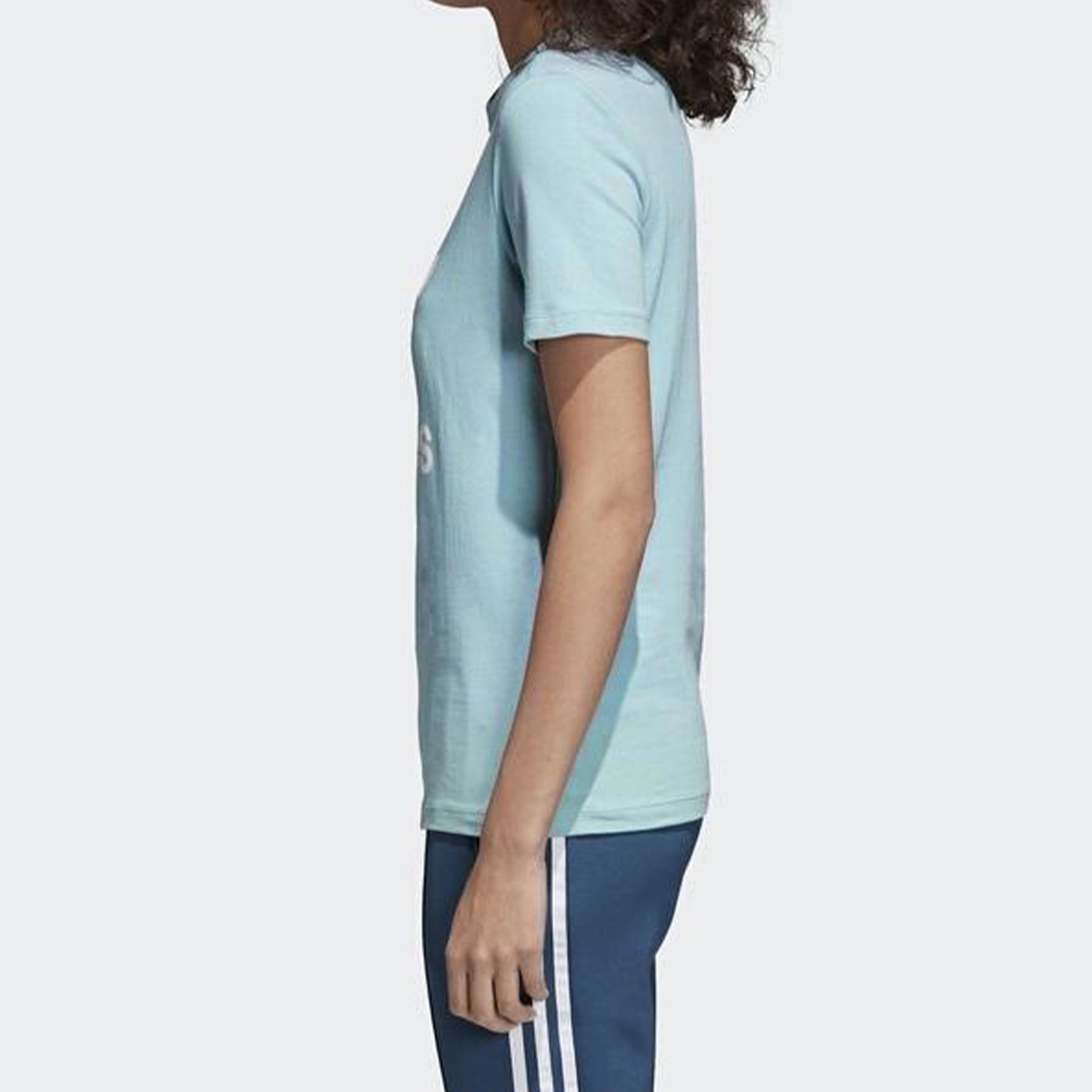 Женская футболка adidas originals Trefoil Tee (синяя) — фото 5