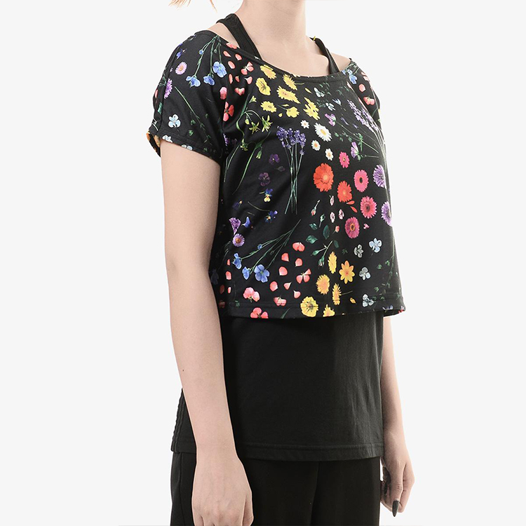 Женская футболка adidas neo W Fav Layer Tee (черный) — фото 3