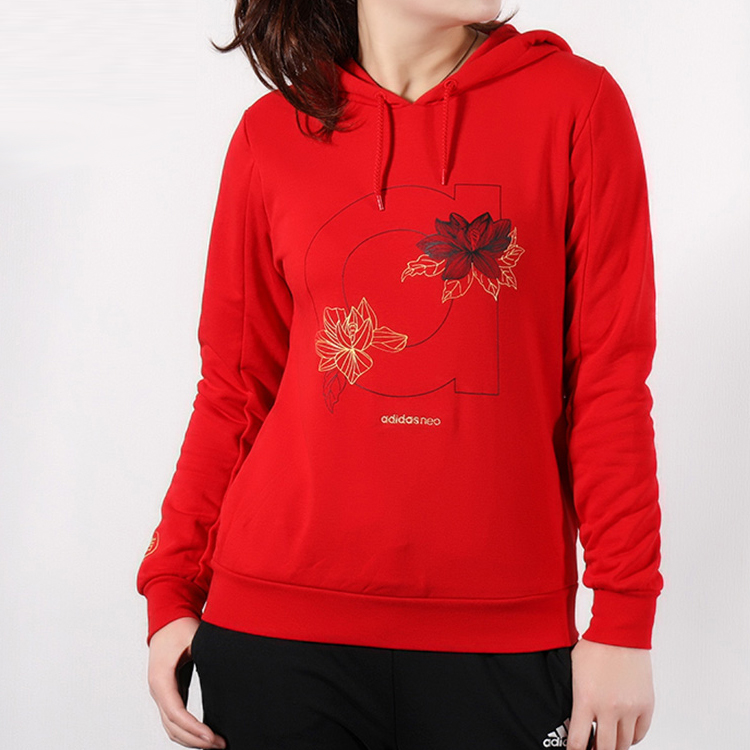 Женское худи adidas neo W Sweat Hd (красное) — фото 6