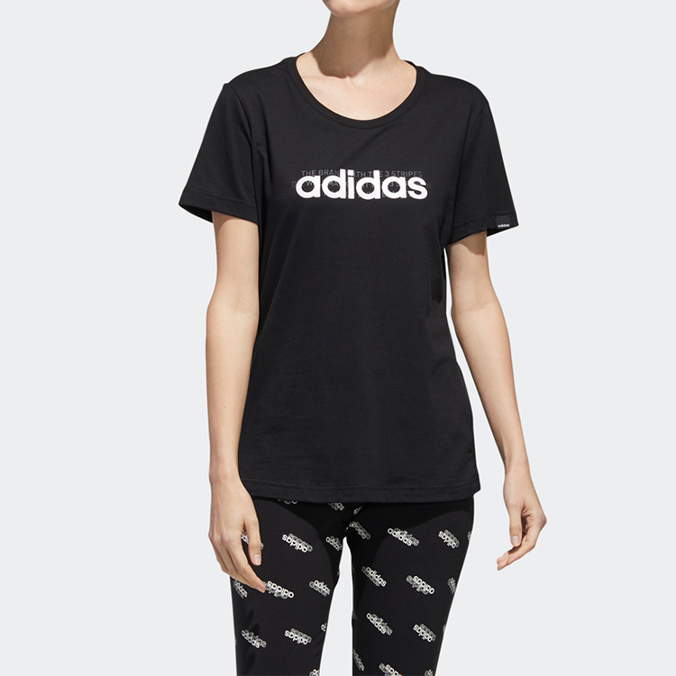 Женская футболка adidas Logo (черная) — фото 4