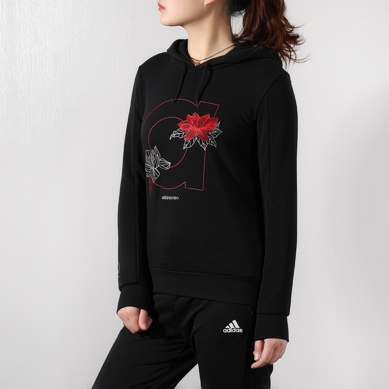 Женское худи adidas neo W Sweat Hd (черное) — фото 3