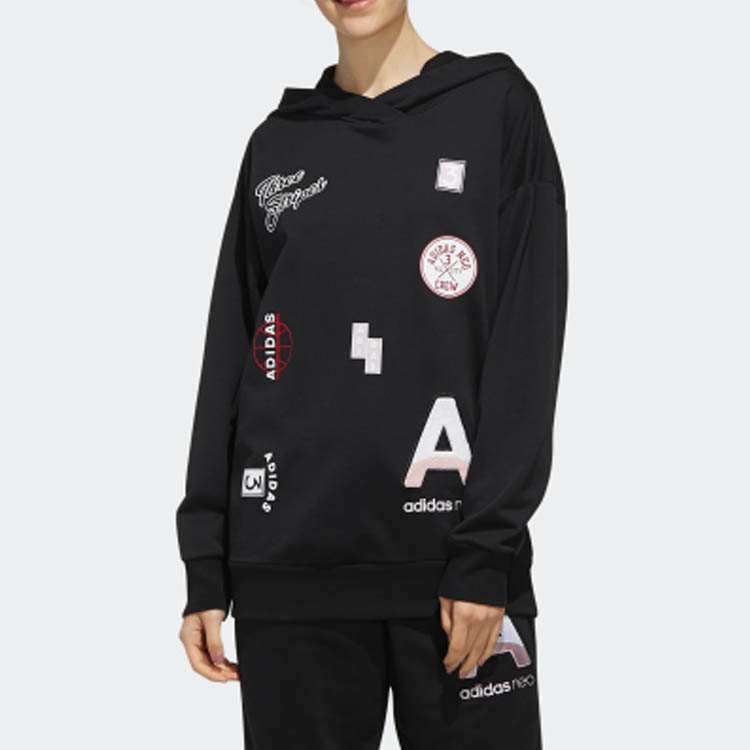 Женское худи adidas neo W Cs Sv Hdy (черное) — фото 3