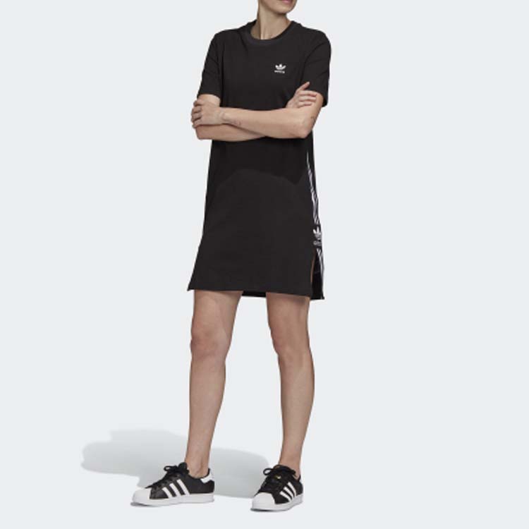 Женское платье adidas originals Tee Dress LOGO (черное) — фото 3