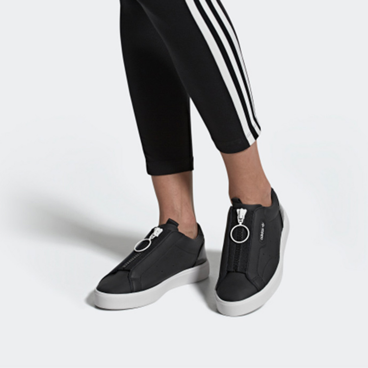 Женские кеды adidas originals Sleek Zip (черные) — фото 7