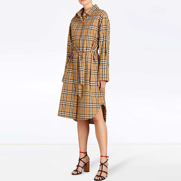 Женское платье-рубашка Burberry (классическое желтое) — фото 5