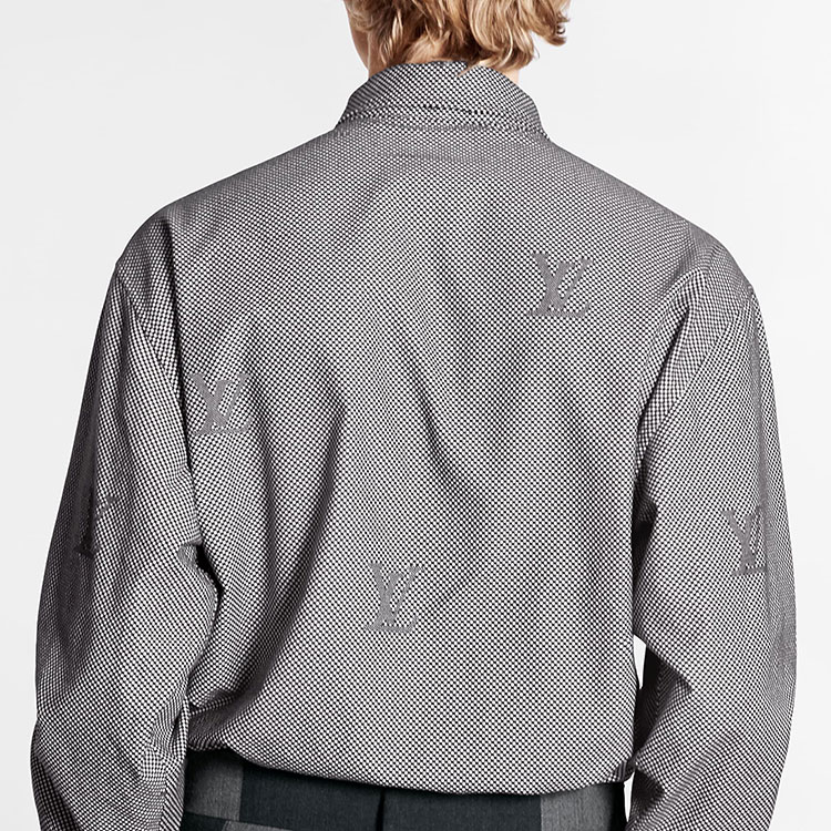 Мужская рубашка Louis Vuitton x Nigo (серая) — фото 4