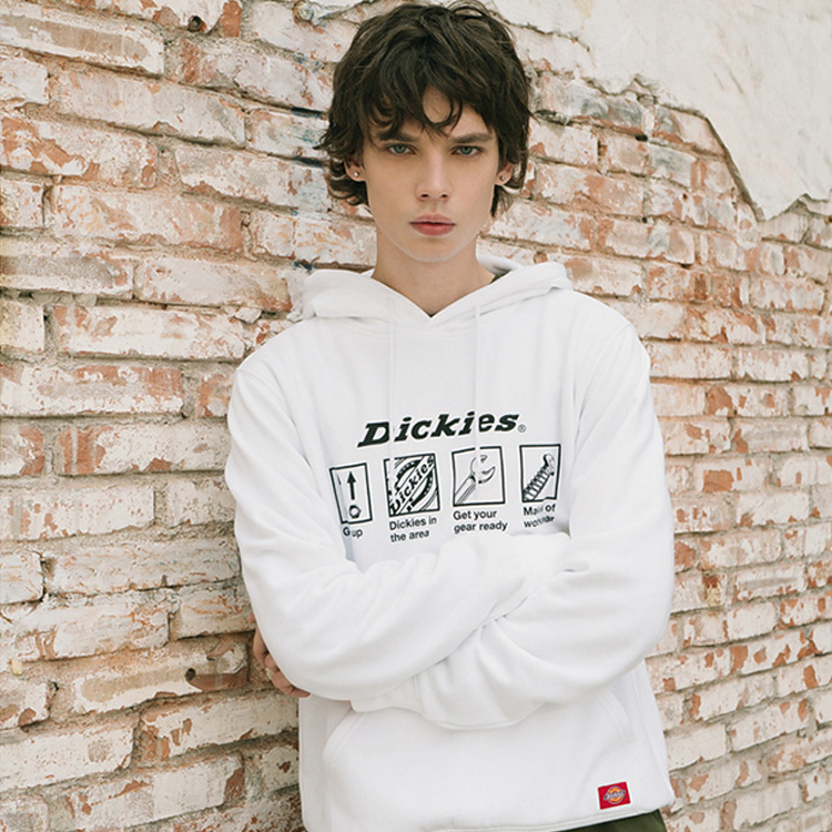 Мужское худи Dickies logo (белое) — фото 3