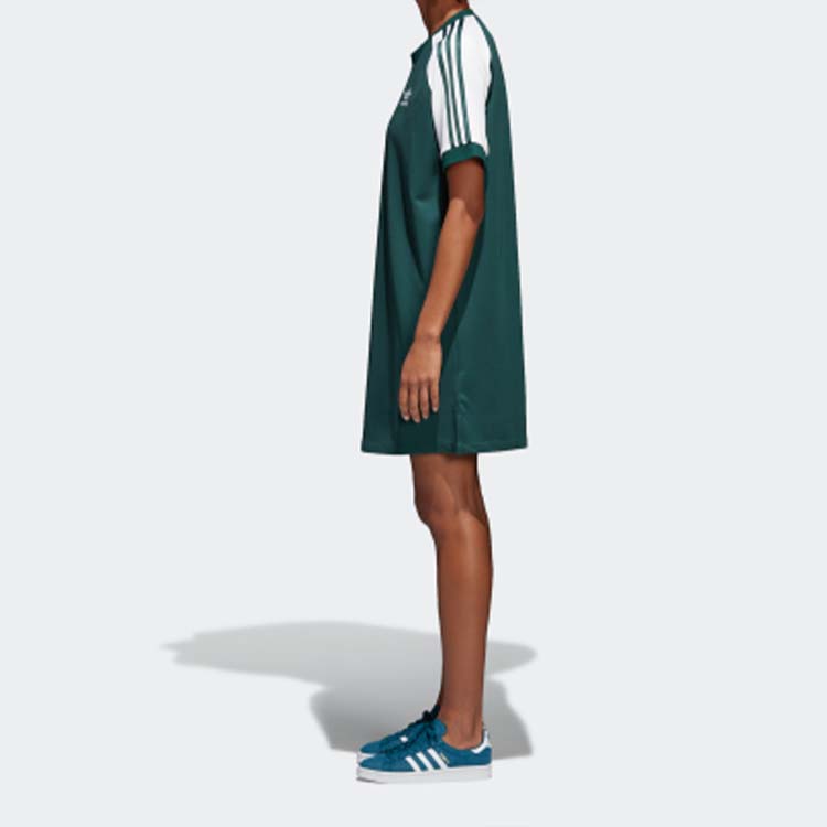 Женское платье adidas originals Raglan Dress Logo (зеленое) — фото 5