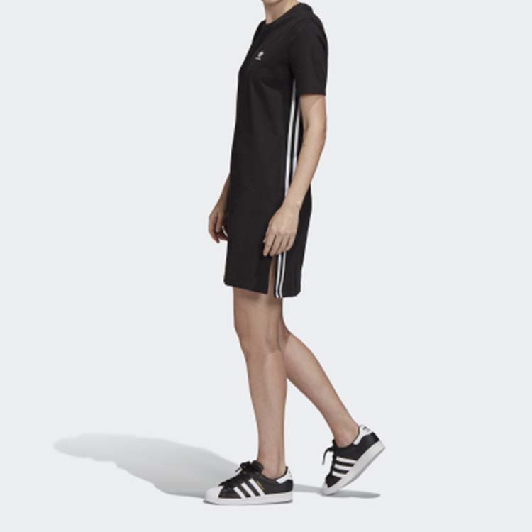 Женское платье adidas originals Tee Dress LOGO (черное) — фото 5