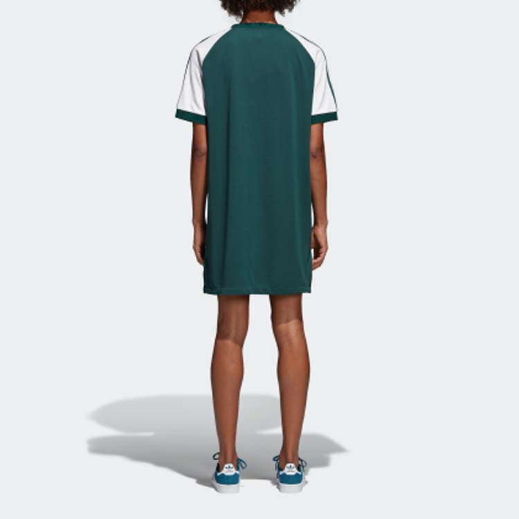 Женское платье adidas originals Raglan Dress Logo (зеленое) — фото 4