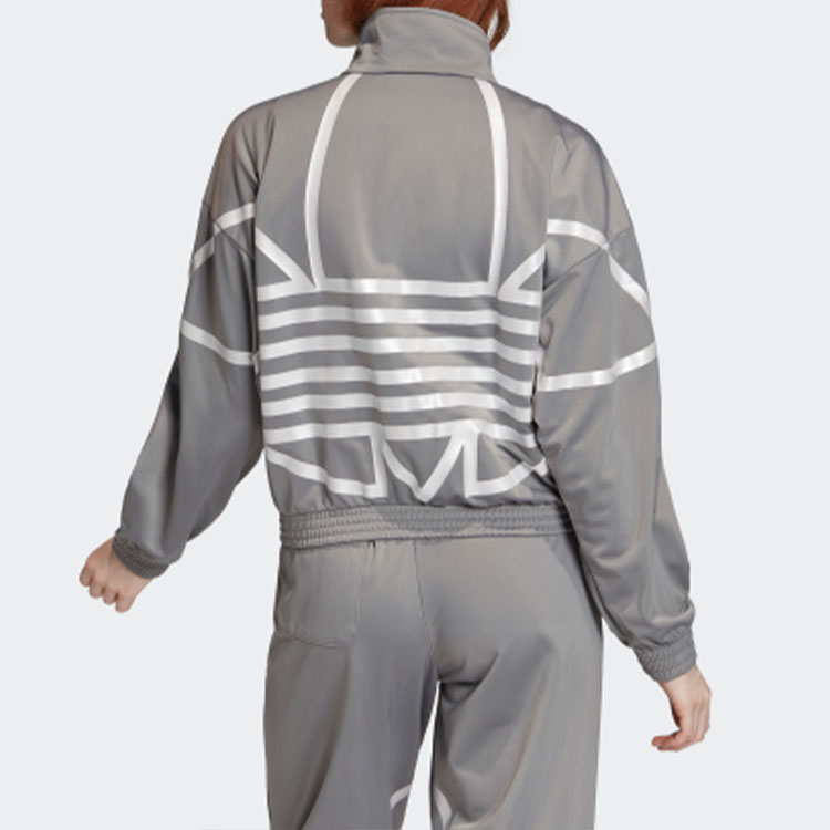 Женская куртка adidas originals logo (серно-серая) — фото 4