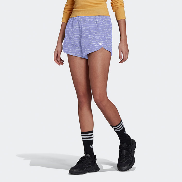 Женские штаны adidas originals Shorts Logo (лиловые) — фото 3