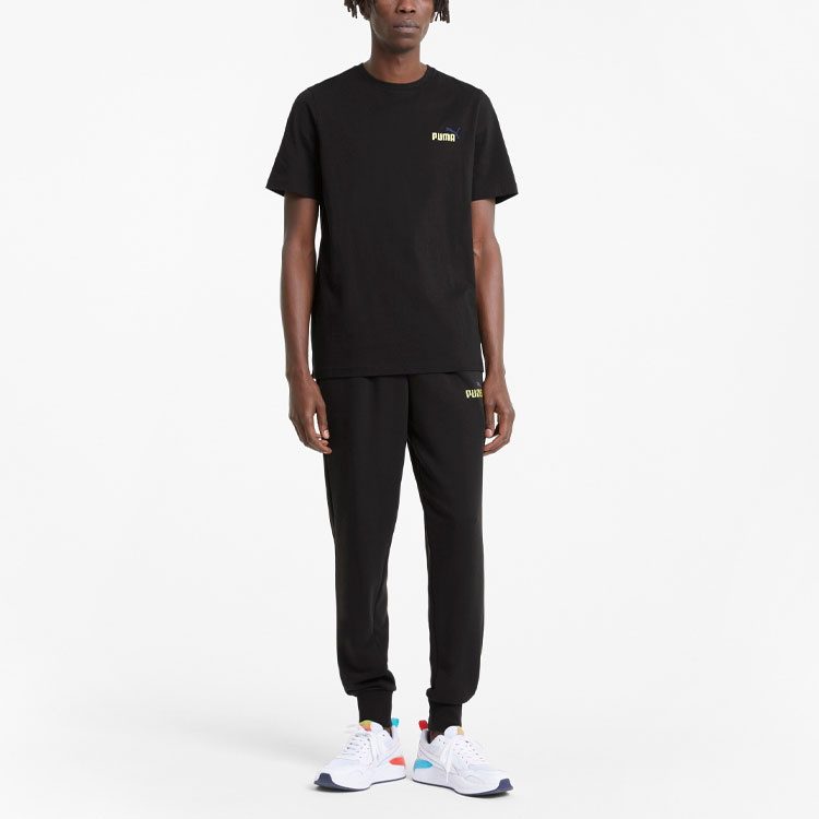 Мужская футболка PUMA Ess+ LogoT (черная) — фото 3