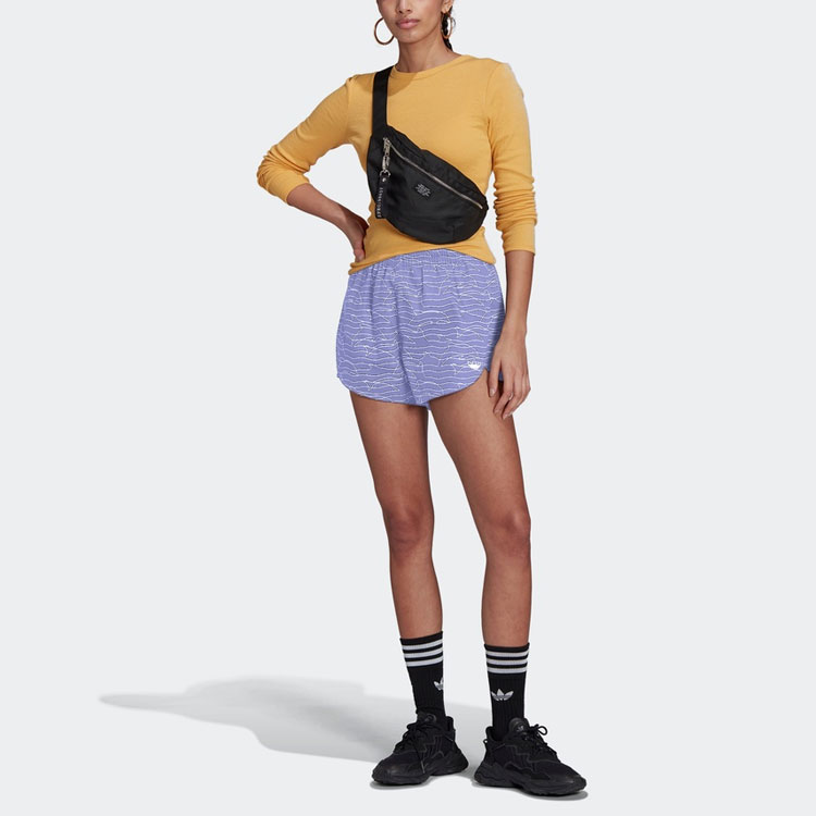 Женские штаны adidas originals Shorts Logo (лиловые) — фото 2