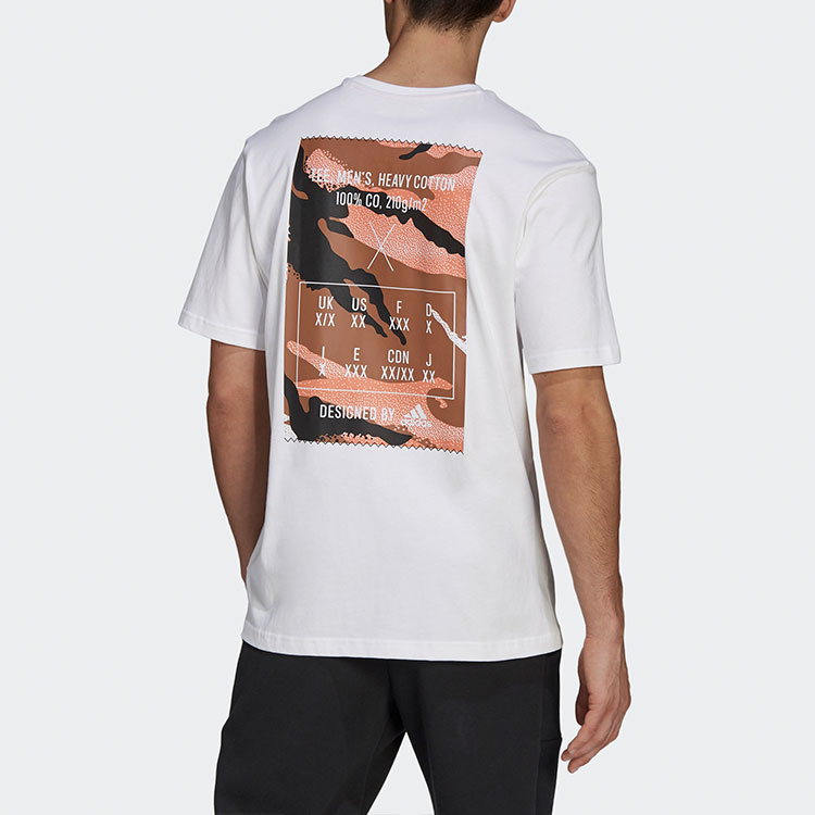 Мужская футболка adidas Camo Loose (белая) — фото 4