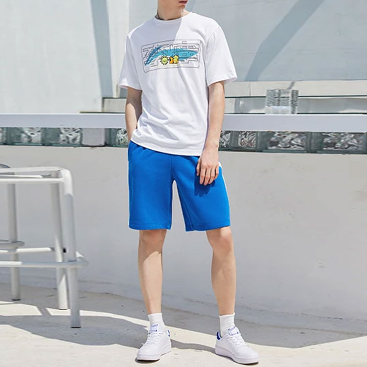 Li Ning Sports Fashion Collection Sports Shorts Men’s Light Blue Moderate