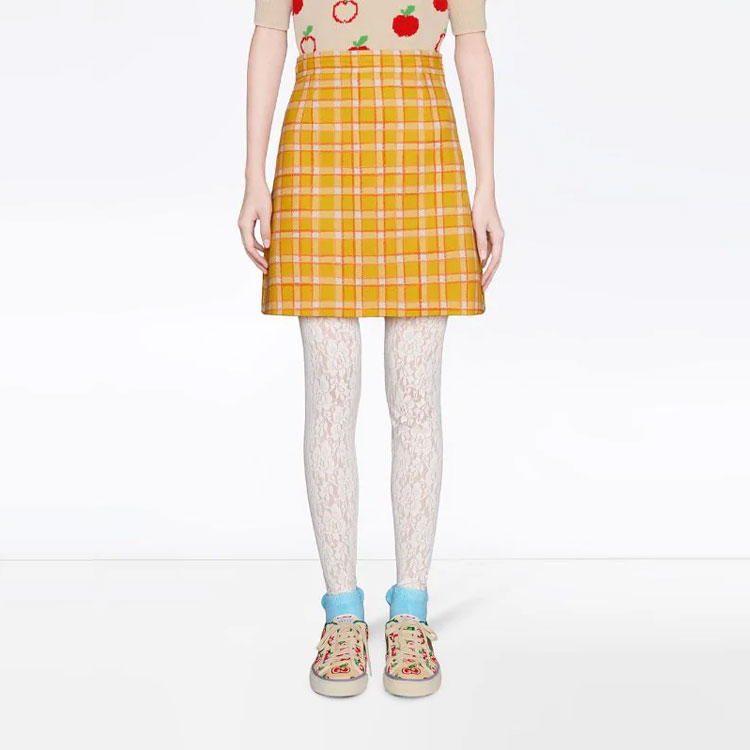 Женская юбка Gucci FW21 (желтая) — фото 2