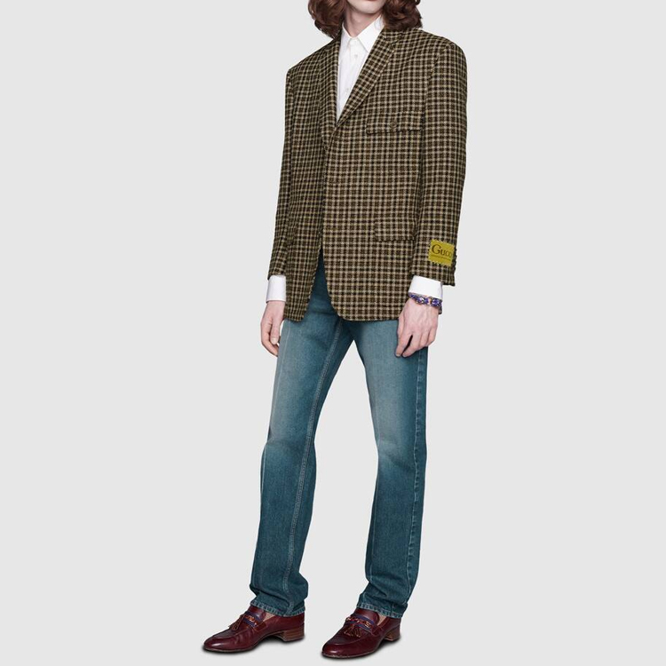 Мужские штаны Gucci Tapered Jeans (голубые) — фото 3