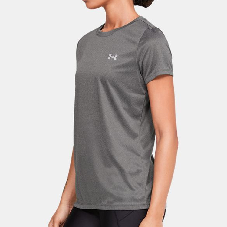 Женская футболка Under Armour Velocity Solid Crew (темно-серая) — фото 5