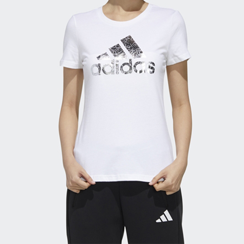 Женская футболка adidas Logo (белая) — фото 5