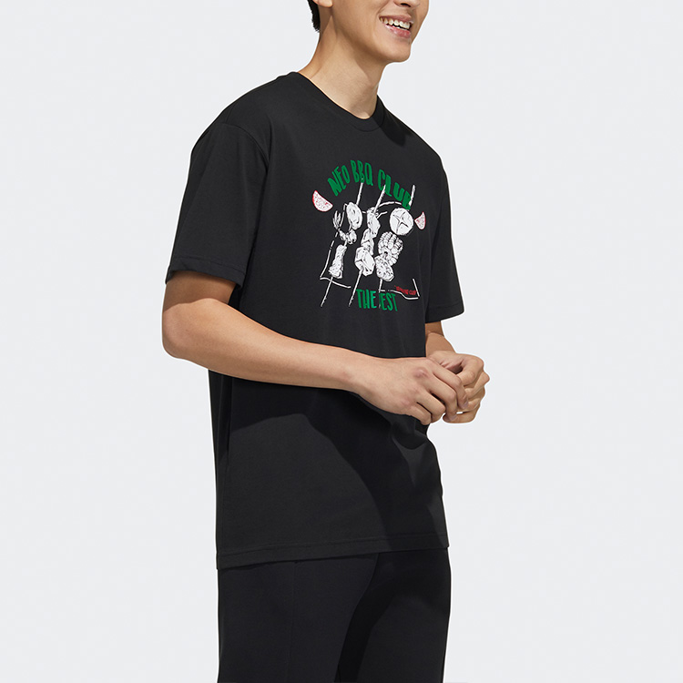 Мужская футболка adidas neo logoT (черный) — фото 4