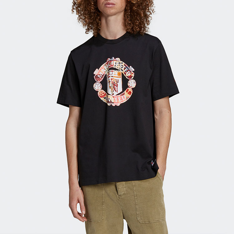 Adidas Manchester United Soccer Jerseys Men’s Black Moderate Straight Fit